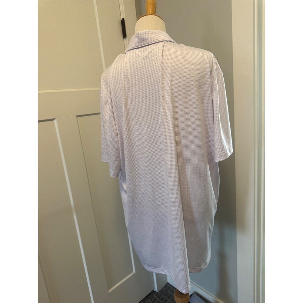 Adidas‎ Golf Polo Shirt Mens XL White Dot Print Short Sleeve Performance Top - Picture 4 of 5